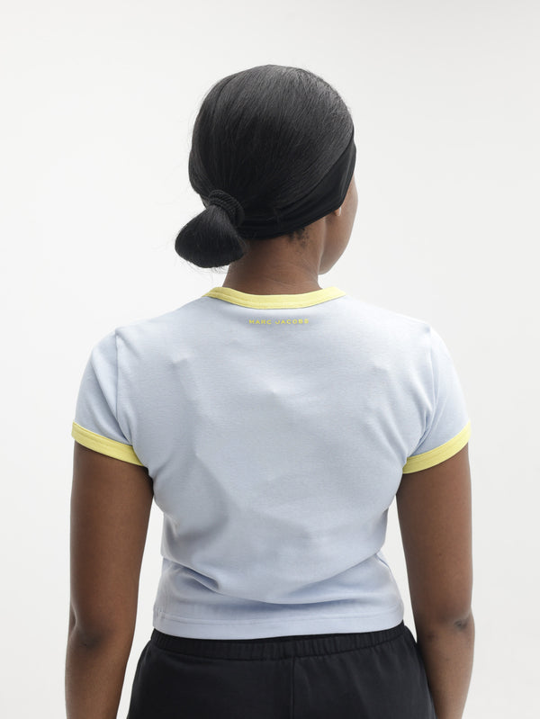 Marc Jacobs T-Shirt Pop J  Ringer Baby Tee Blue Mist