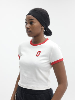 Marc Jacobs T-Shirt Pop J  Ringer Baby Tee White Multi