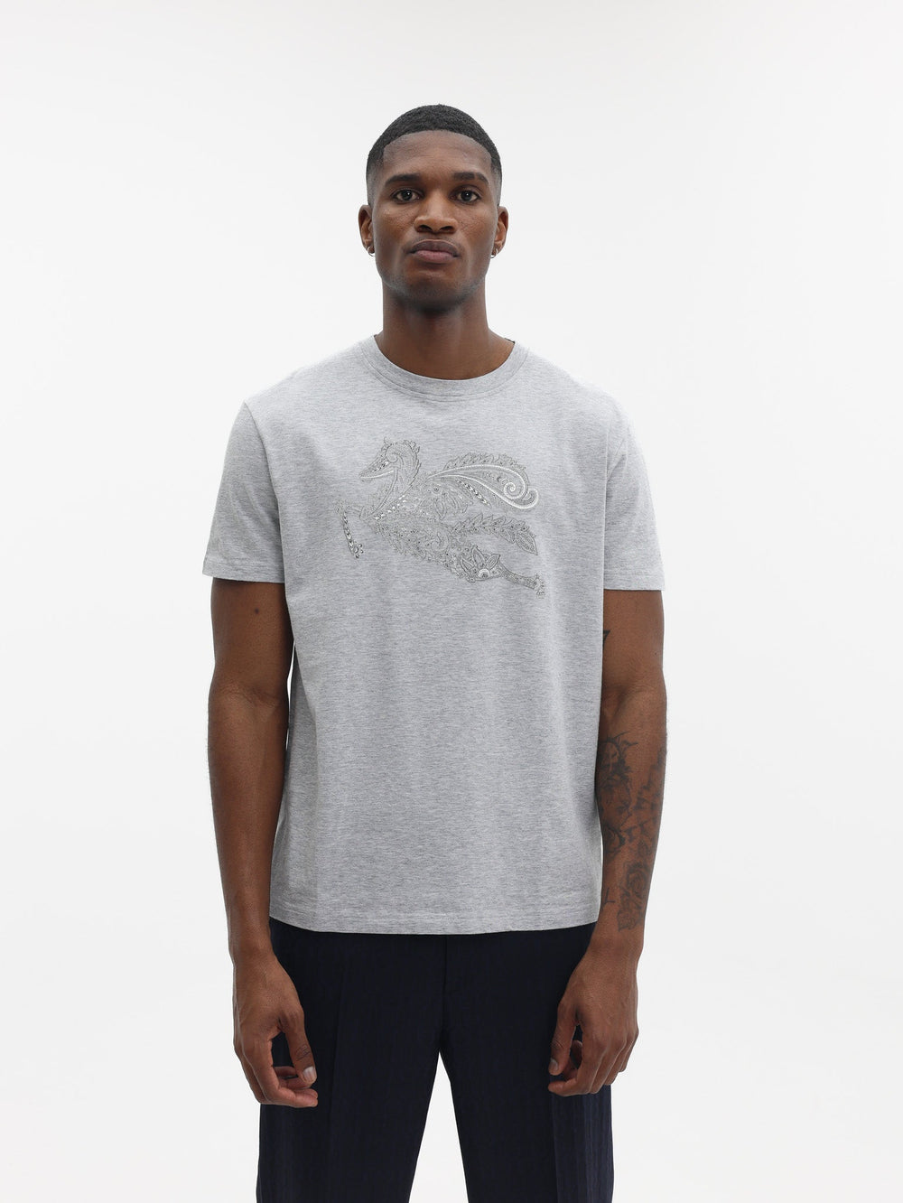 Etro T-Shirt Roma Heather Grey