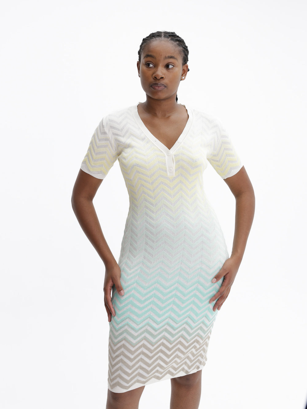 Missoni Chevron Degrade Midi Dress Multi