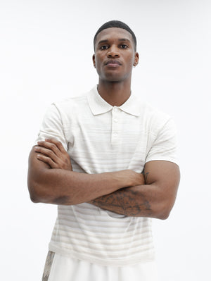 Missoni Flamed Mercerized Cotton Polo Beige