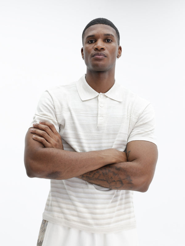 Missoni Flamed Mercerized Cotton Polo Beige