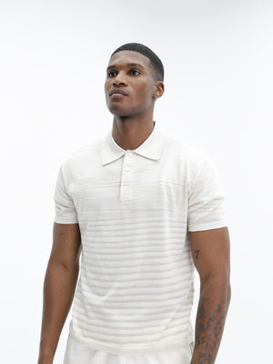 Missoni Flamed Mercerized Cotton Polo Beige