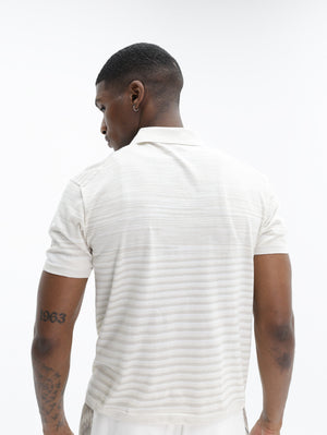 Missoni Flamed Mercerized Cotton Polo Beige