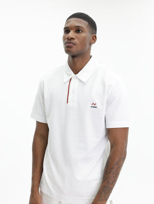 Missoni Pique Polo With Zigzag Embroidery White