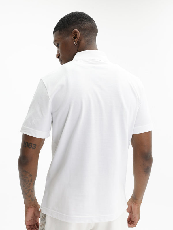 Missoni Pique Polo With Zigzag Embroidery White