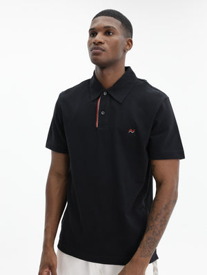 Missoni Pique Polo With Zigzag Embroidery Blue