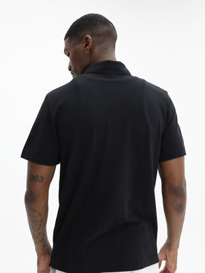 Missoni Pique Polo With Zigzag Embroidery Blue