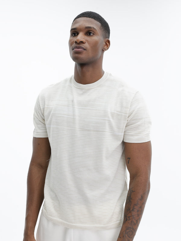 Missoni Flamed Mercerized Crew-Neck T-Shirt Beige