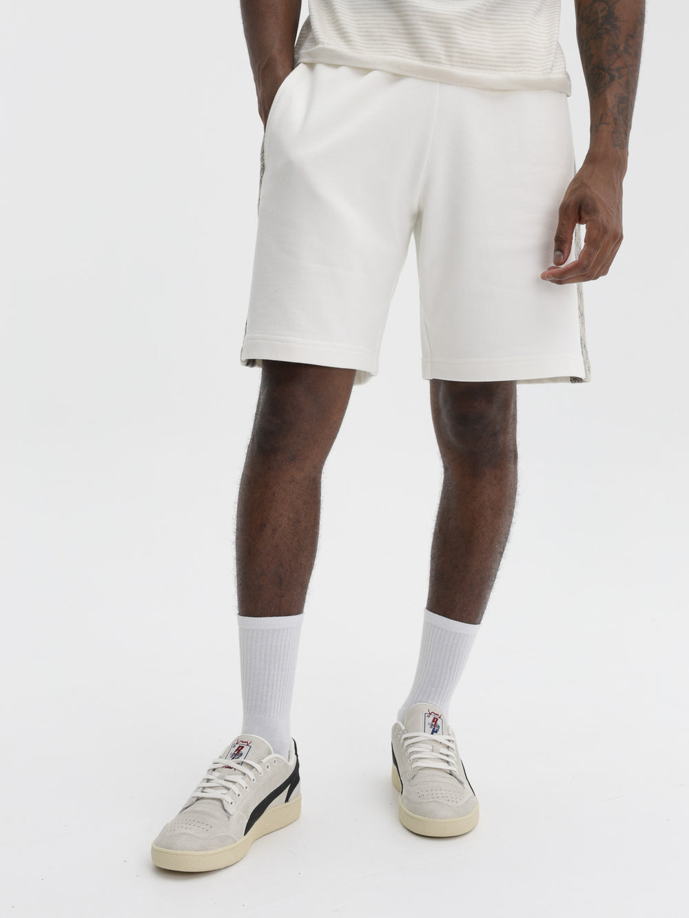 Missoni Bermuda Shorts With Zigzag Insert White/Beige
