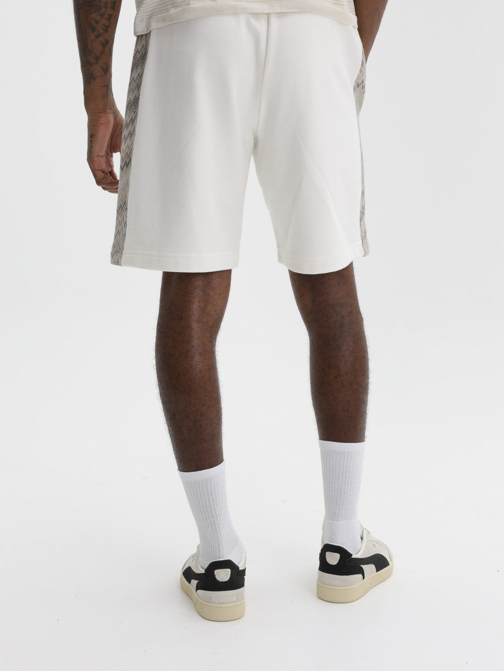 Missoni Bermuda Shorts With Zigzag Insert White/Beige