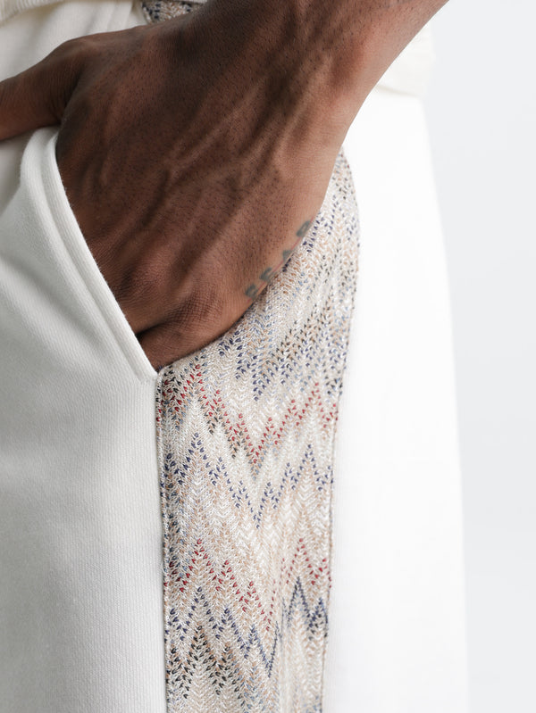 Missoni Bermuda Shorts With Zigzag Insert White/Beige