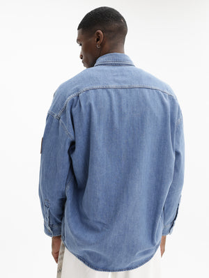 Missoni Denim Overshirt With Logo Patch Dark Wash