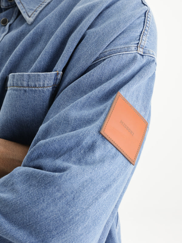 Missoni Denim Overshirt With Logo Patch Dark Wash