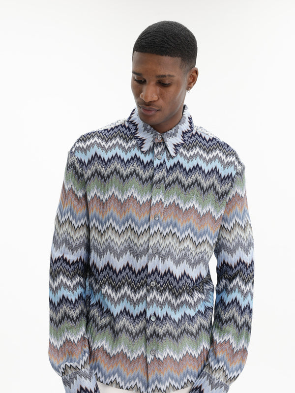 Missoni Long Sleeved Shirt With Zigzag Pattern Multi