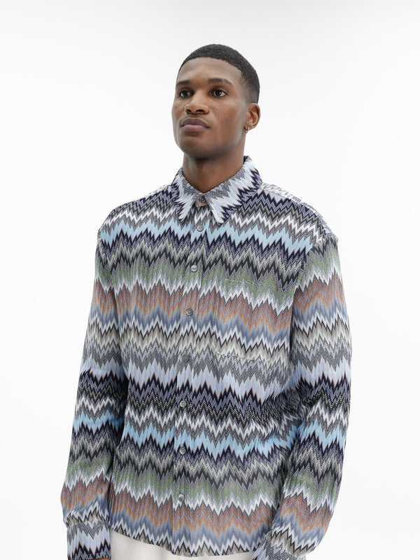 Missoni Long Sleeved Shirt With Zigzag Pattern Multi