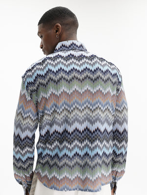 Missoni Long Sleeved Shirt With Zigzag Pattern Multi