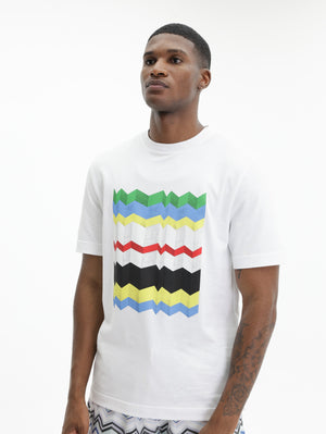 Missoni Crew-Neck T-Shirt With Zigzag Print White