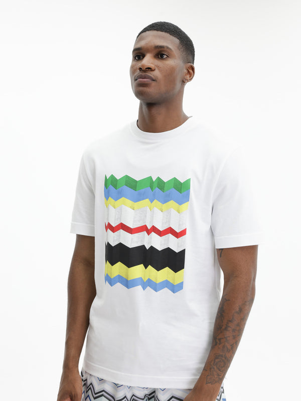 Missoni Crew-Neck T-Shirt With Zigzag Print White