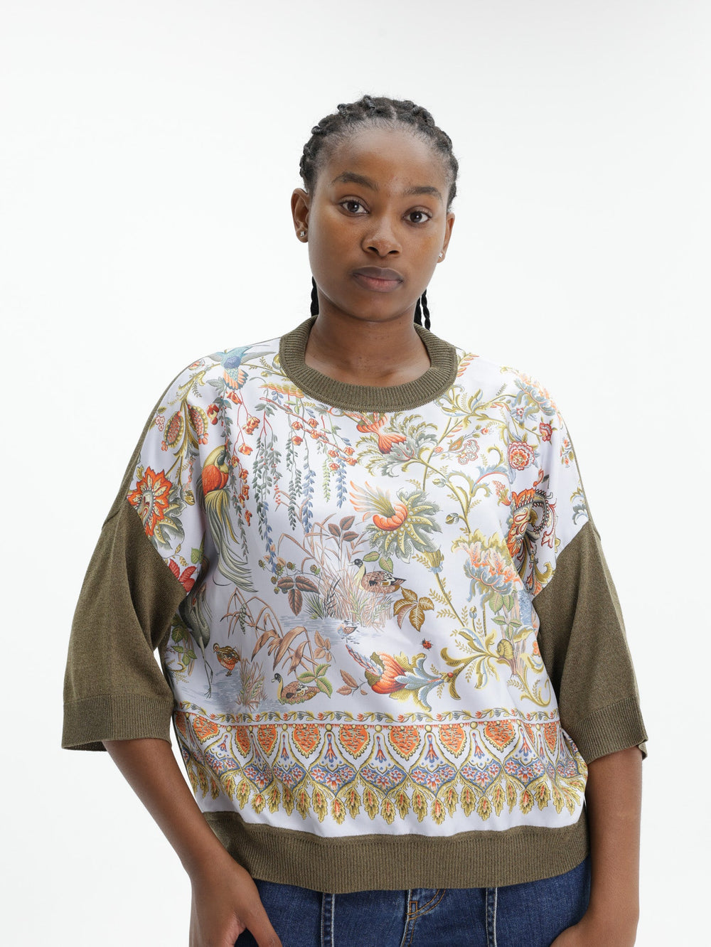 Etro T-Shirt Boxy Knit  Floral