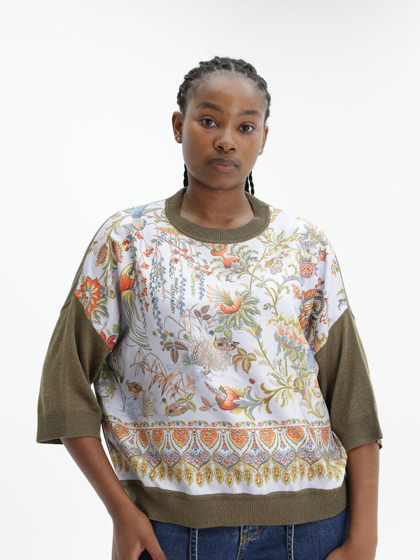 Etro T-Shirt Boxy Knit  Floral