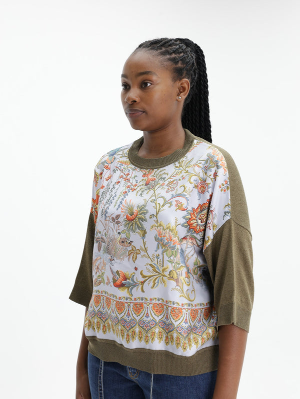 Etro T-Shirt Boxy Knit  Floral