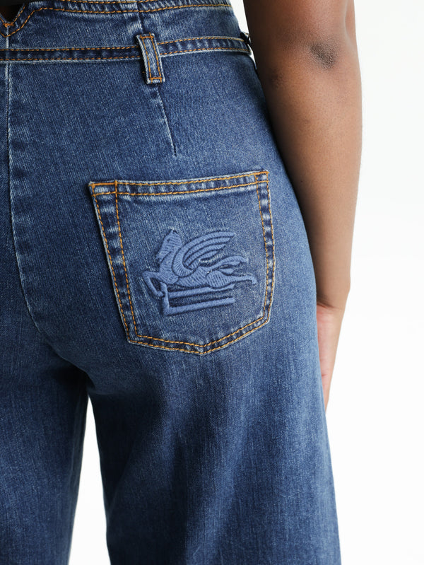 Etro Jeans Wide Leg High-Waisted  With Be Blue