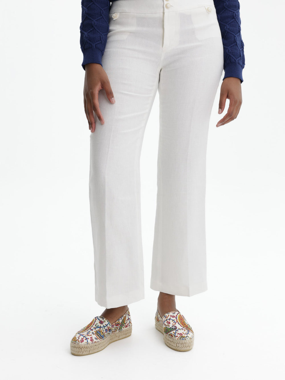 Etro Pants Flared S With Waist Details White