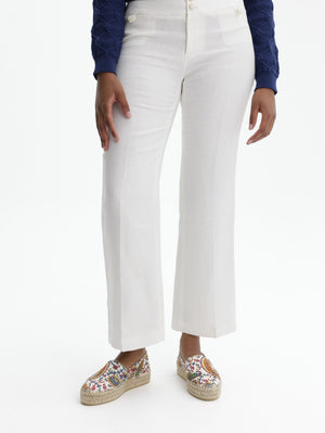 Etro Pants Flared S With Waist Details White