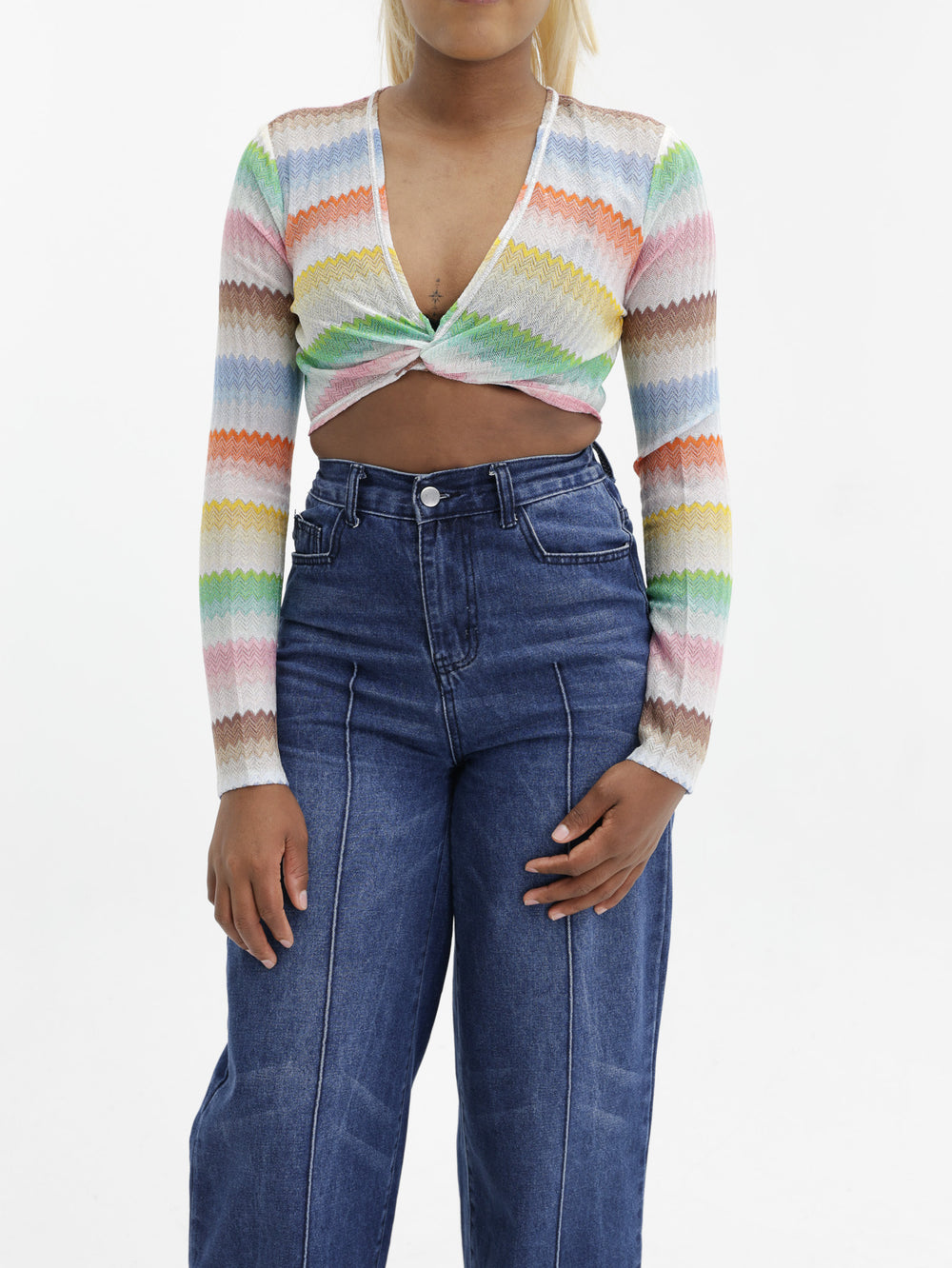 Missoni Top Cropped Long Slv Multi Colour