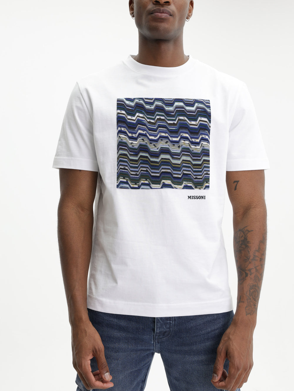 Missoni T-Shirt Snake Motif Beige & White