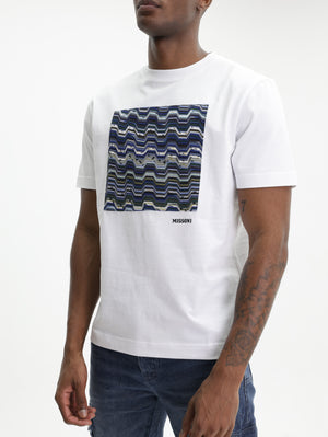 Missoni T-Shirt Snake Motif Beige & White