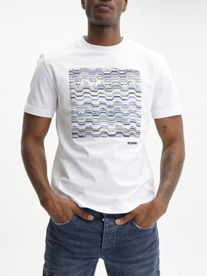 Missoni T-Shirt Snake Motif Blue & White