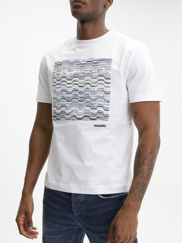 Missoni T-Shirt Snake Motif Blue & White