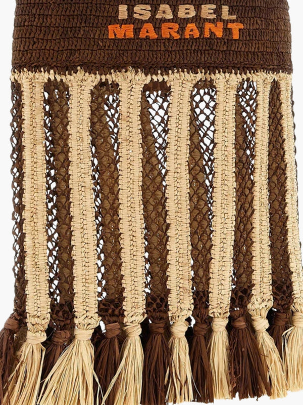 Isabel Marant Bag Knitted Tassle Tote Brown