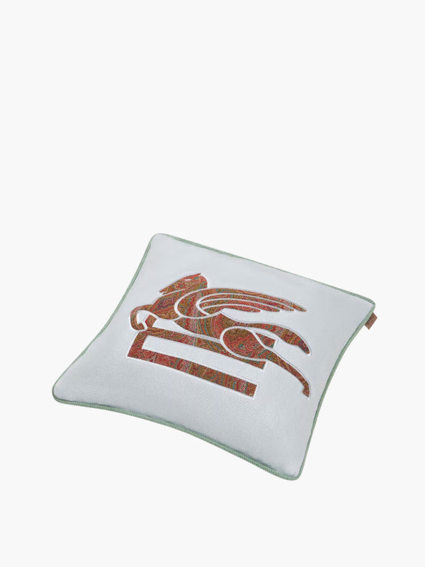 Etro Cushions Somerset Linen Embroidered Cushion W/Cord 4 White