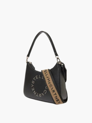 Stella Mccartney Bag Logo Hobo Shoulder Eco Embossed Grainy Black