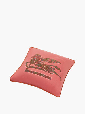 Etro Cushions Somerset Linen Embroidered Cushion W/Cord 4 Red