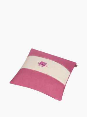 Etro Cushions Pegaso Linen Embroidered Cushion 45X45 Red