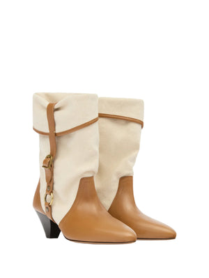 Isabel Marant Boot IB2 Darner Buckle Boots Ecru-Chestnut
