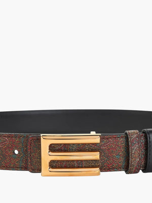 Etro Belt Reversible Logo Brown