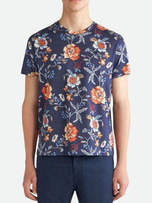 Etro Crew Roma Sleeve Print White