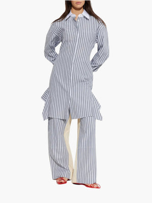 Stella Mccartney Dress Cotton Stripe Dress Grey/White