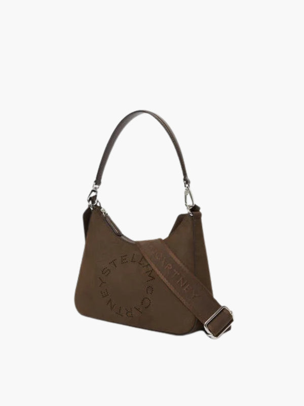Stella Mccartney Bag Logo Hobo Shoulder Embossed Grainy Moka