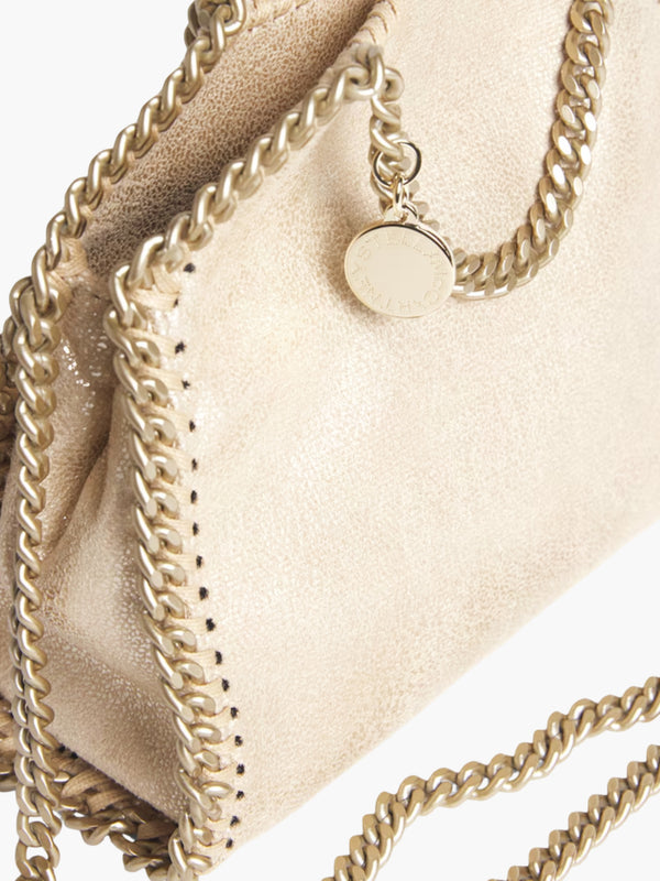Stella Mccartney Bag Falabella Tiny Eco Shiny Dotted Chamois Gold