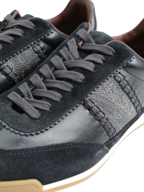Etro Sneakers  Arnica + Leather + Suede Black