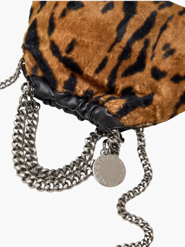Stella Mccartney Bag Falabella Mini Drawstring Ocelot Brushed Multicolor Brown