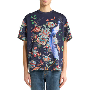 Etro T-Shirt Peacock Garden Navy
