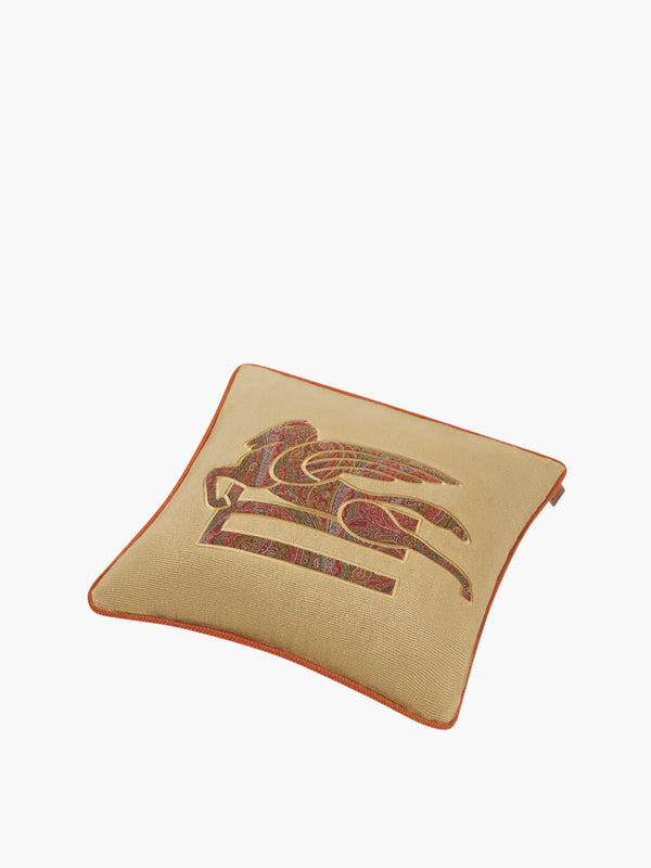 Etro Cushions Somerset Linen Embroidered Cushion W/Cord 4 Mustard