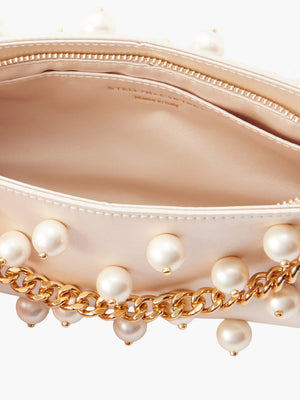 Stella Mccartney Bag Falabella Mini Evening Eco Satin W/studded Pure White